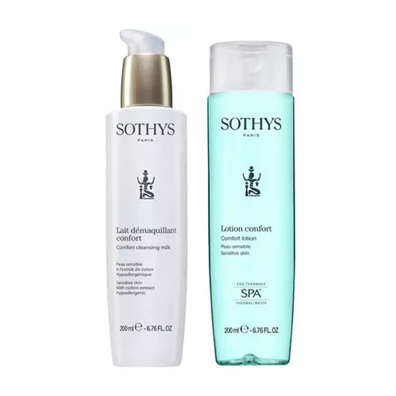 Sothys Набор 'Очищение чувствительной кожи': очищающее молочко 200 мл + тоник 200 мл (Sothys, )
