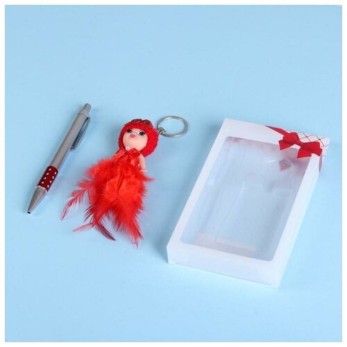 Набор подарочный 2в1 (ручка, брелок-кукла красная), микс