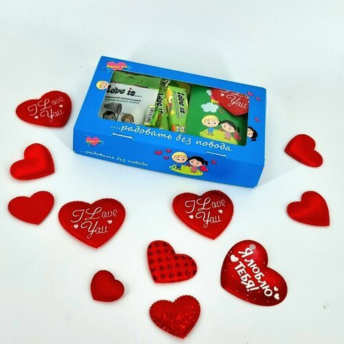 Сладкая валентинка, конфеты и жвачки в коробке, подарок на день святого валентина