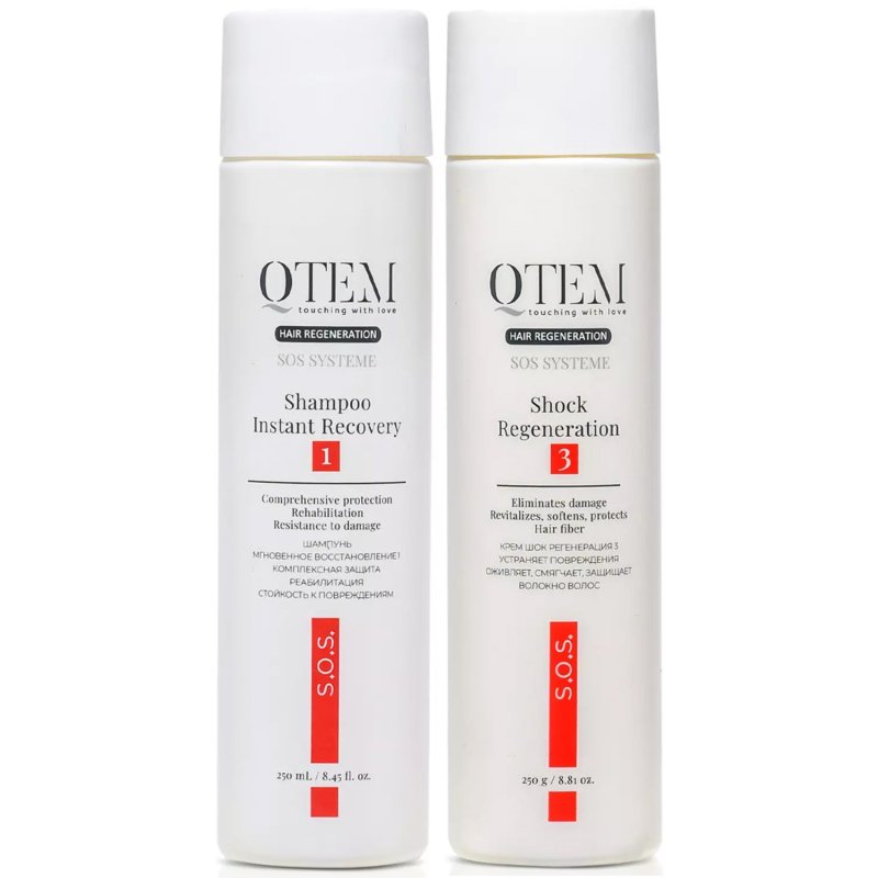 Qtem Набор для интенсивного восстановления волос: шампунь 250 мл + крем-маска 250 г (Qtem, Hair Regeneration)