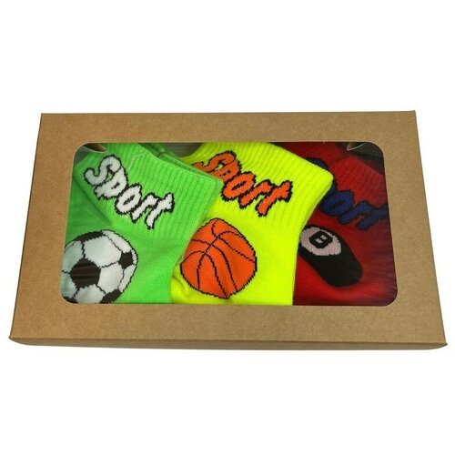Подарочный набор мужский носков натали с рисунком спорт в коробке