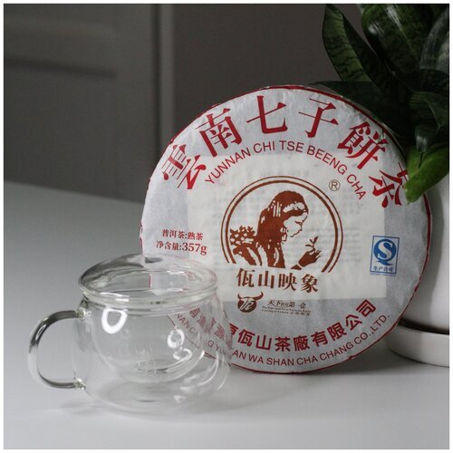 Набор чайный ЛiСТ (LIS51171) Кружка стеклянная заварочная на 200 мл, Чай Пуэр кунминг/ Pu-erh KUNMING (7852) 357гр,