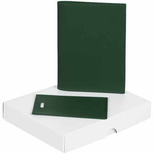 Набор Shall Mini, зеленый, 12,7х16,3х2,7 см, искусственная кожа, покрытие софт-тач; пластик; картон