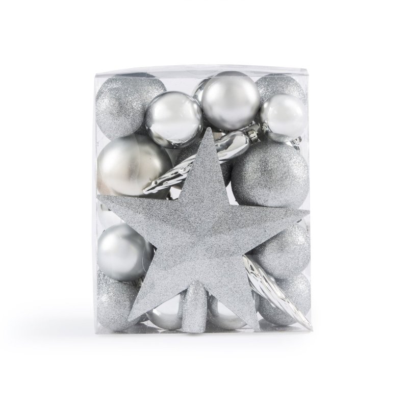 Набор из 33 новогодних украшений серебристого цвета Caspar единый размер серебристый