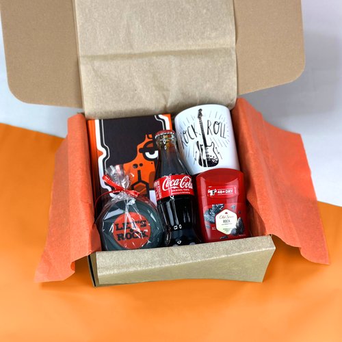 Мужской подарочный набор рокеру в подарочной коробке 'Let's Rock' Подарок для настоящих любителей музыки