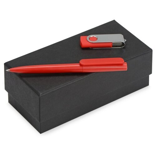Подарочный набор Qumbo с ручкой и флешкой, красный