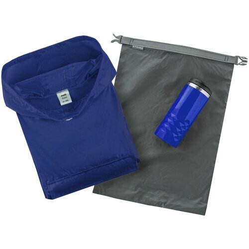 Набор Forest Hunter, синий, мешок: 33х45 см, мешок - нейлон; дождевик - полиэстер; термостакан - пластик, нержавеющая сталь