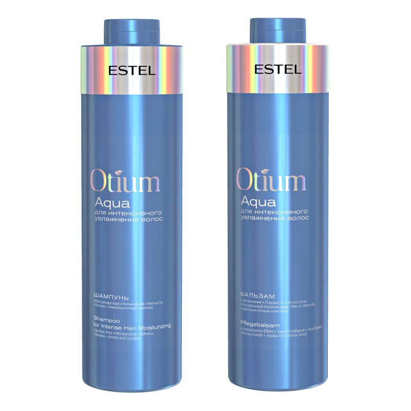 Estel Набор для интенсивного увлажнения волос: шампунь 1000 мл + бальзам 1000 мл (Estel, Otium)