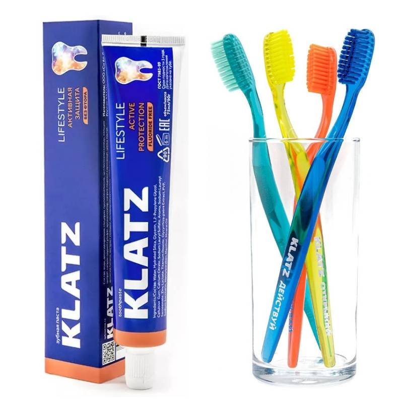 Klatz Набор Lifestyle: зубная паста 'Активная защита' 75 мл + зубная щетка (Klatz, Lifestyle)