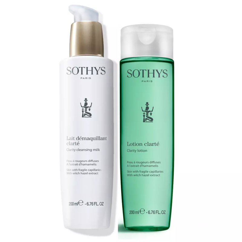 Sothys Набор для кожи с хрупкими капиллярами: молочко 200 мл + тоник 200 мл (Sothys, Cleansers & Lotions)