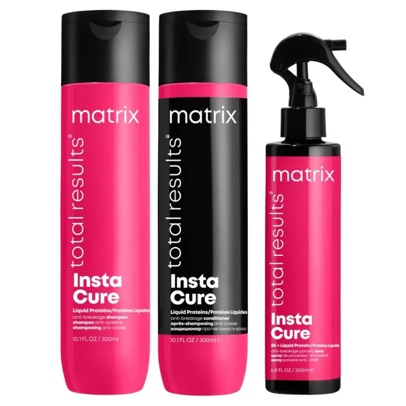 Matrix Набор против ломкости и пористости волос Total results Instacure: шампунь 300 мл + кондиционер 300 мл + спрей 200 мл (Matrix, Total Results)