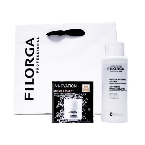 Filorga Набор «Очищение»: мицеллярный раствор Анти-Аж 400 мл + отшелушивающая оксигенирующая маска 55 мл (Filorga, Очищающие средства)