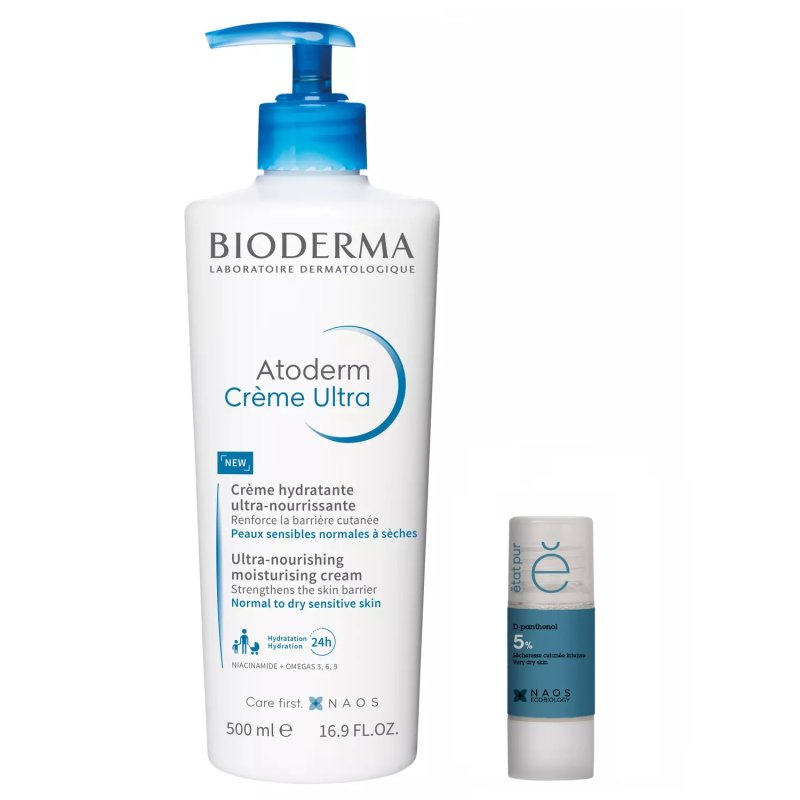Bioderma Набор: Bioderma крем Atoderm Ultra 500 мл + Etat Pur сыворотка с D-пантенолом 15 мл (Bioderma, Atoderm)
