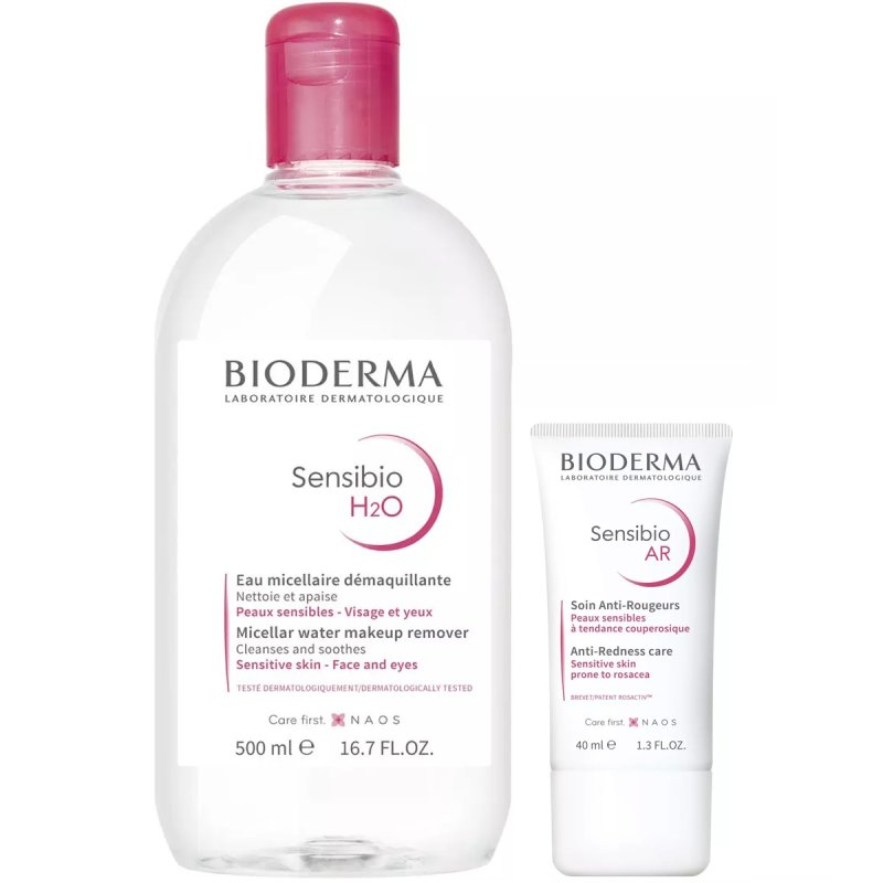 Bioderma Набор для ежедневного ухода за чувствительной кожей: крем, 40 мл + мицеллярная вода, 500 мл (Bioderma, Sensibio)