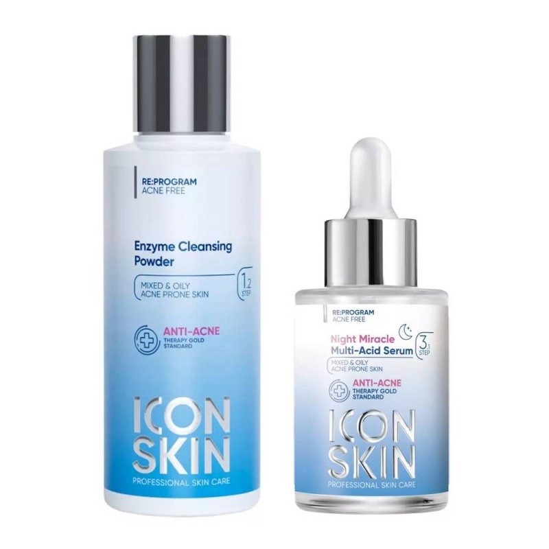Icon Skin Набор для сияния кожи: энзимная пудра 75 г + сыворотка 30 мл (Icon Skin, Re:Program)