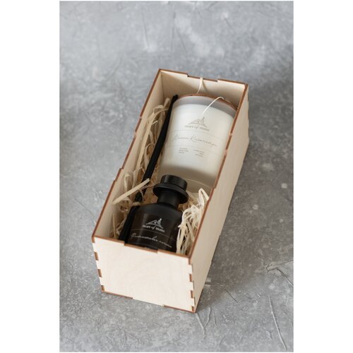 Подарочный набор 'Ароматическая свеча + диффузор', подарок на любой случай, Ваниль сливки