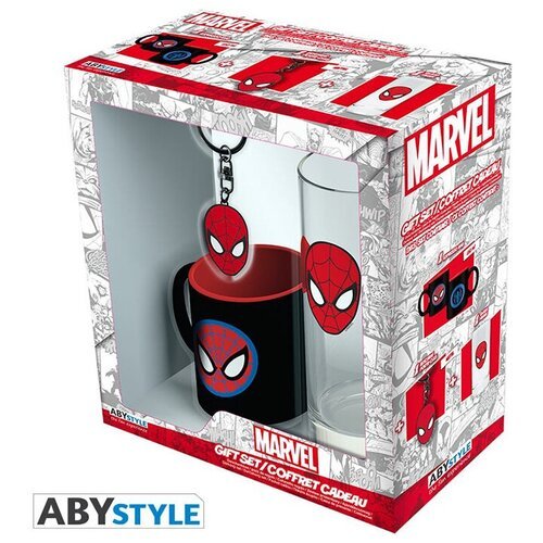 Набор подарочный Marvel: Spider-man (стакан + брелок + кружка)