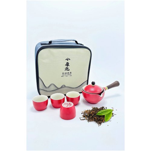 Чайный набор посуды KUPLACE / Набор для чая / Чайная посуда / Чайная церемония / Китайский чайный сервиз / Набор для чайной церемонии / Набор кунг-фу, красный