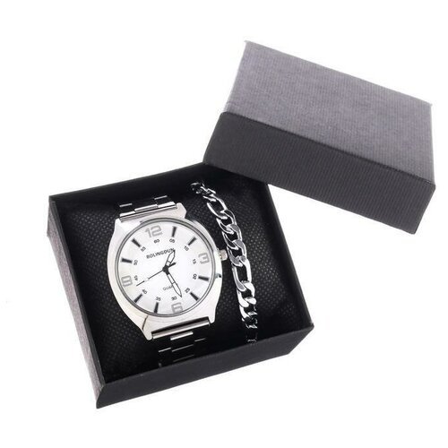 Подарочный набор 2 в 1 'Bolingdun': наручные часы, d=4.2 см, браслет. упаковка микс