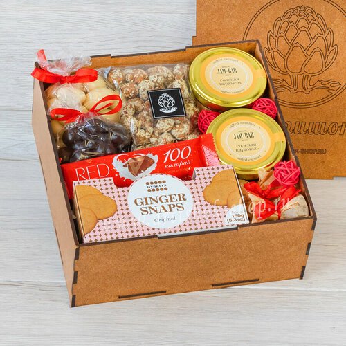 Женский подарочный набор с орехами и сладостями ART-Box артишок №2214