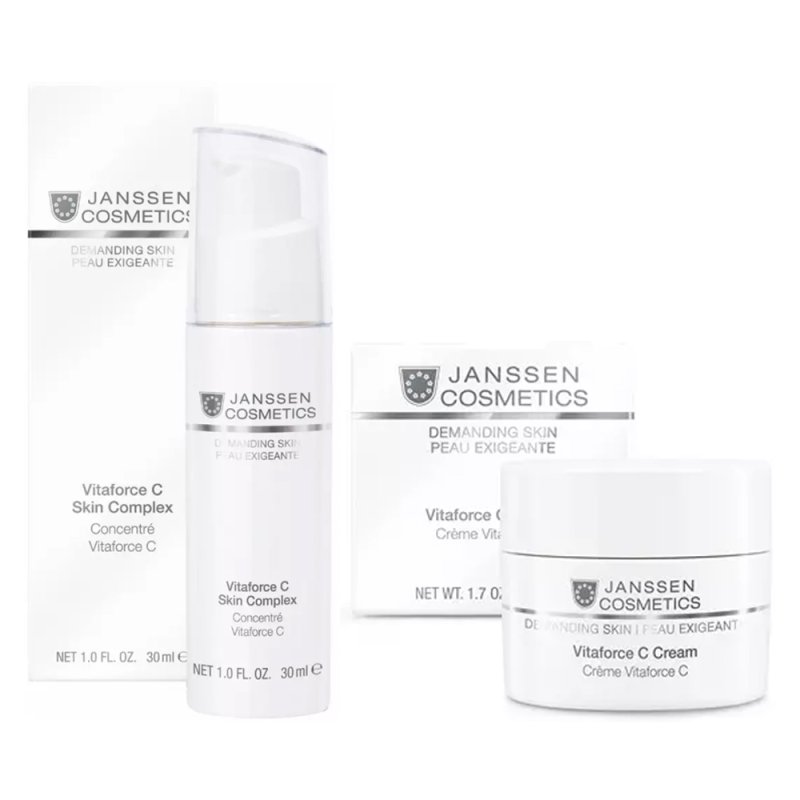 Janssen Cosmetics Набор средств с витамином C для лица: концентрат 30 мл + крем 50 мл (Janssen Cosmetics, Demanding skin)