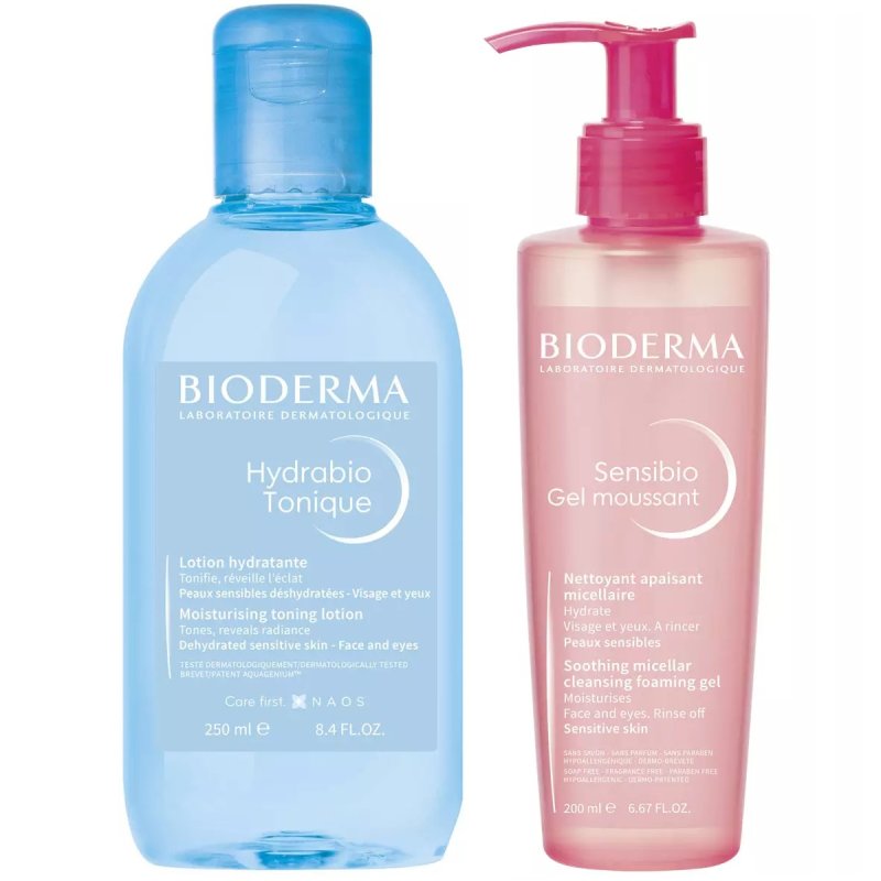 Bioderma Набор для очищения и увлажнения кожи: лосьон, 250 мл + гель, 200 мл (Bioderma, Hydrabio)