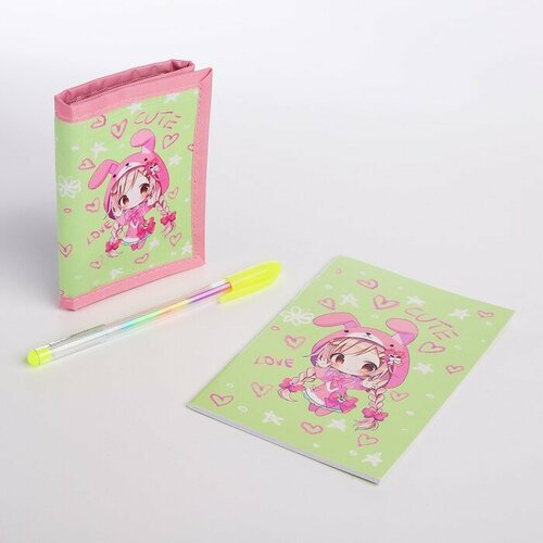 Детский подарочный набор 'Аниме' кошелек, блокнот, ручка