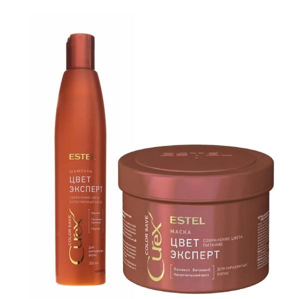 Estel Набор для окрашенных волос: шампунь 300 мл + маска 500 мл (Estel, Curex)