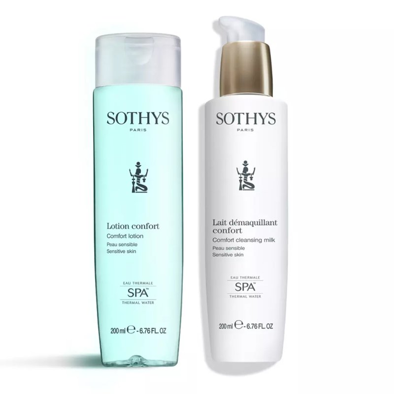Sothys Набор для чувствительной кожи: тоник 200 мл + молочко 200 мл (Sothys, Cleansers & Lotions)