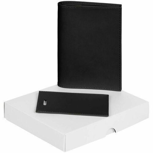 Набор Shall Mini, черный, 12,7х16,3х2,7 см, искусственная кожа, покрытие софт-тач; пластик; картон